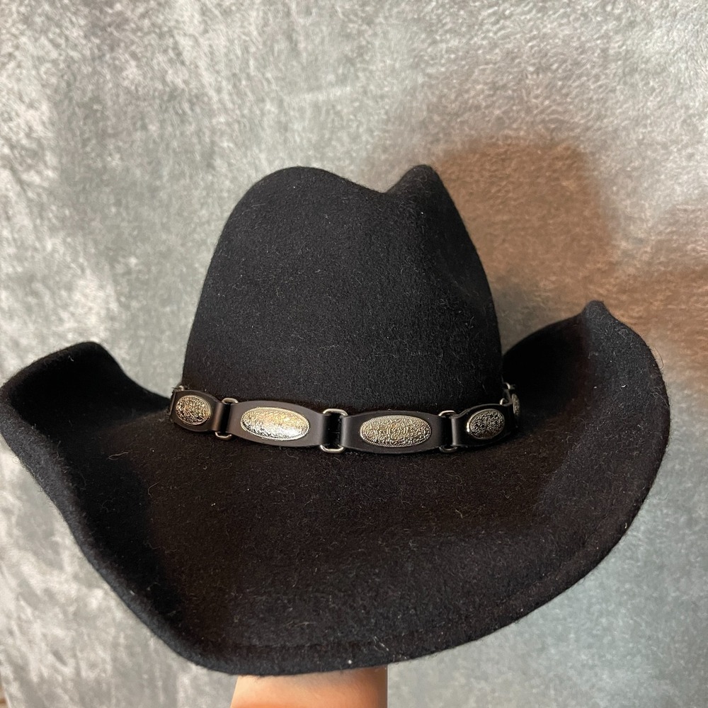 Scala Outback 100% Wool Handmade Fedora Hat One Size Black Felt Cowboy Western